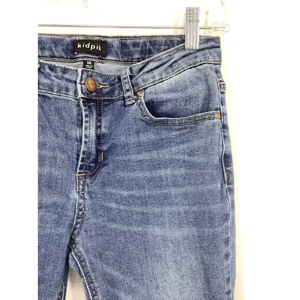 Kid Pik Girl's Medium Wash Denim Blue Skinny Jeans Kids Youth Size 14